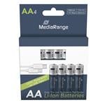 MediaRange Nabíjacia batéria USB-C Li-Ion Mignon AA, 1,5 V, 1400 mAh, 4 ks