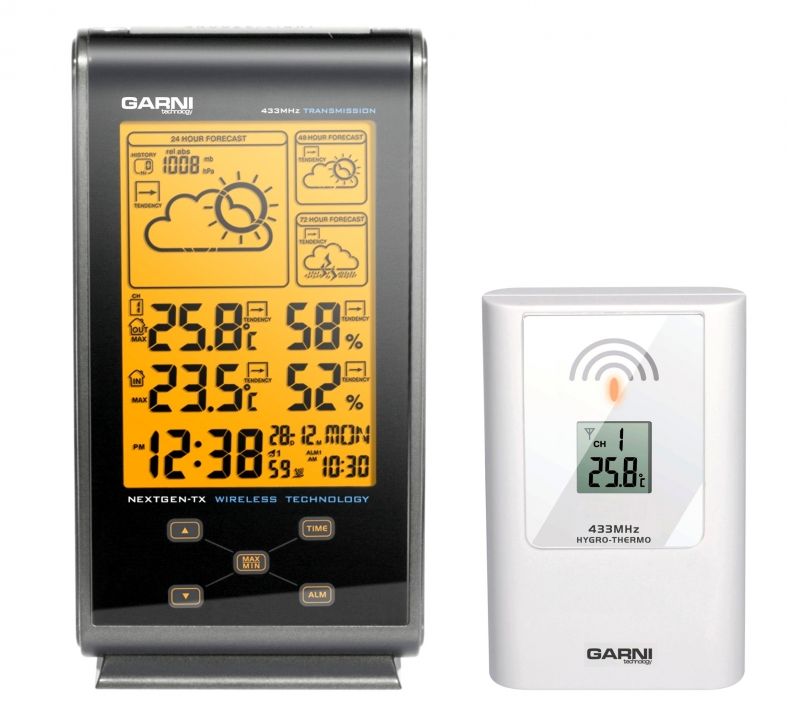 Meteorologická stanice s 3 denní předpovědí počasí Garni