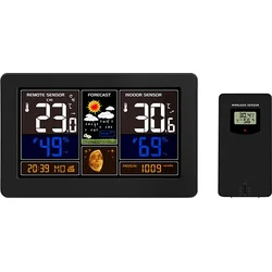 Meteostanica Solight, aplikácia Smart Life, extra veľký farebný LCD displej, teplota, vlhkosť, tlak, nabíjanie cez USB, čierna