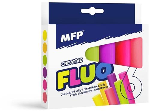 MFP Křídy M chodníkové fluo kulaté 6 ks mix barev - krabička