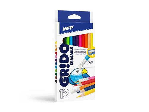 MFP Pastelky 12 ks Gumené trojuholníkové s orezávačom
