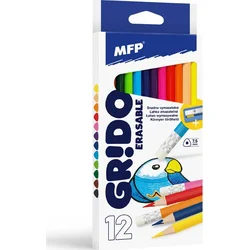 MFP Pastelky 12 ks Gumovací triangular s ořezávátkem