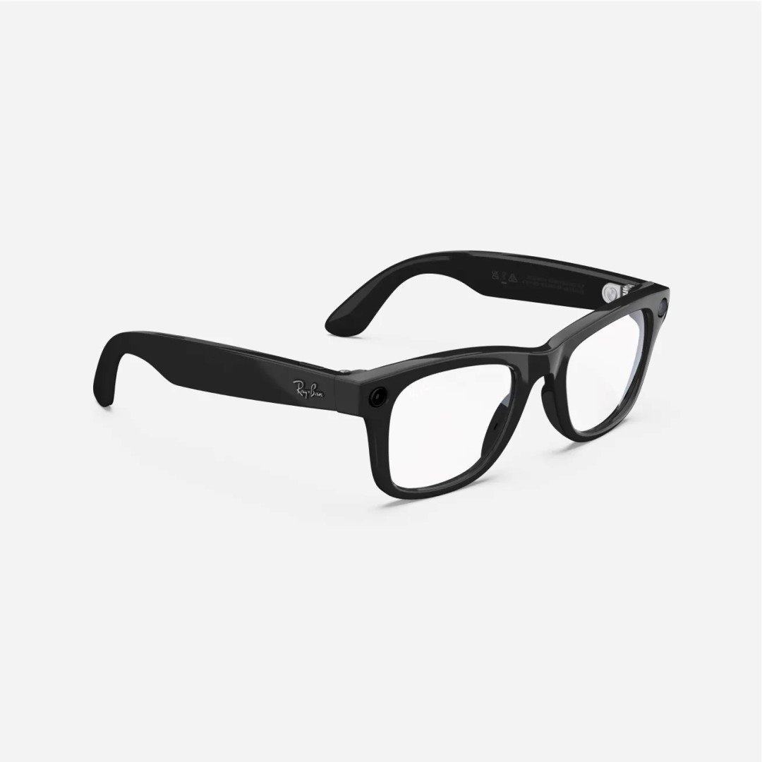MG Ray-Ban Meta Wayfarer (štandardné) - číre - lesklé čierne
