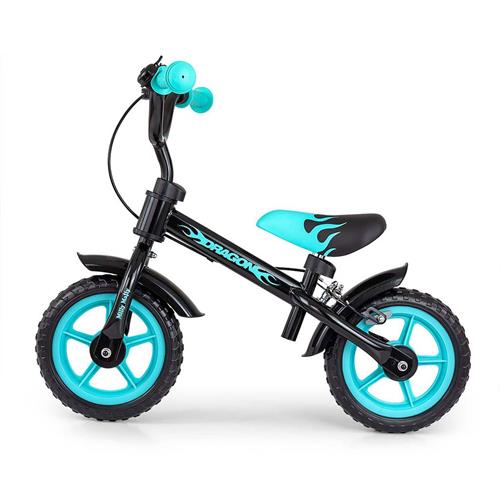 Milly Mally Dětské odrážedlo kolo Dragon s brzdou black