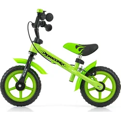 Milly Mally Dětské odrážedlo kolo Dragon s brzdou green