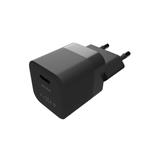 Mini sieťová nabíjačka FIXED s výstupom USB-C a podporou PD, 25 W, čierna