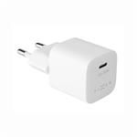 Mini sieťová nabíjačka FIXED s výstupom USB-C a podporou PD, 30 W, biela
