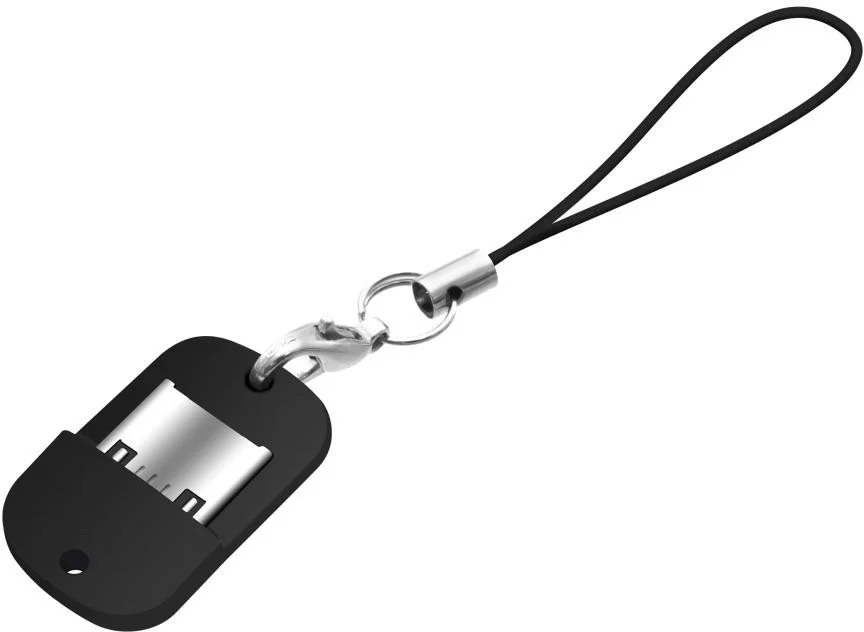 Miniatúrny adaptér microUSB OTG FIXED pre mobilné telefóny a tablety s puzdrom, USB 2.0, čierny