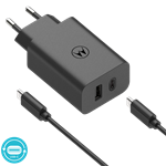 Motorola SJMC502 TurboPower 50W Duo + 1m USB-C/USB-C kábel čierna
