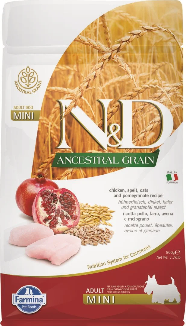 N&D LG DOG Adult Mini Chicken & Pomegranate 800g granule pre psov
