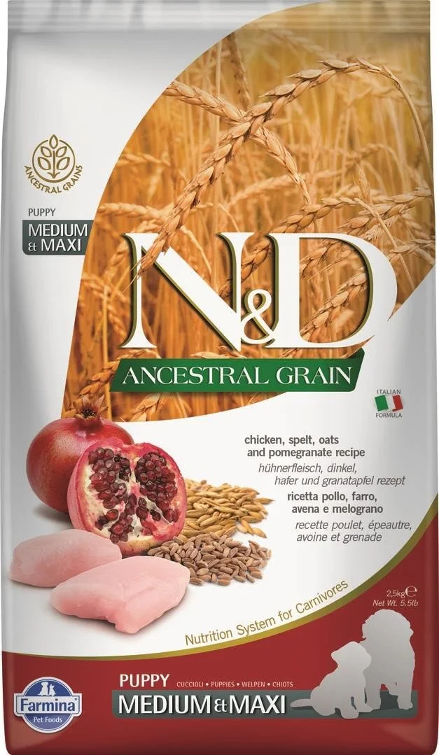 N&D LG DOG Puppy M/L Chicken & Pomegranate 2,5kg granule pre šteňatá
