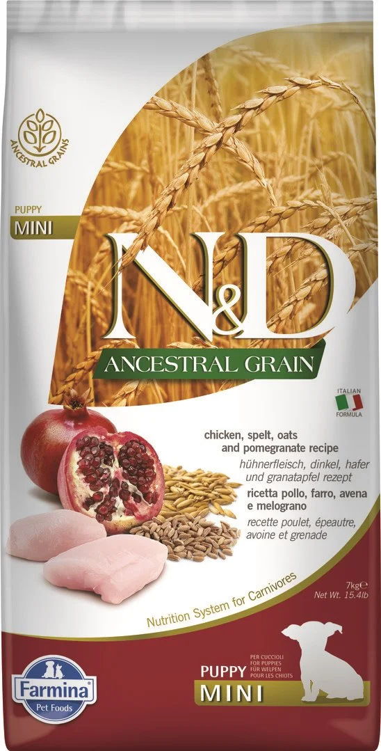N&D LG DOG Puppy Mini Chicken & Pomegranate 7kg granule pro štěňata