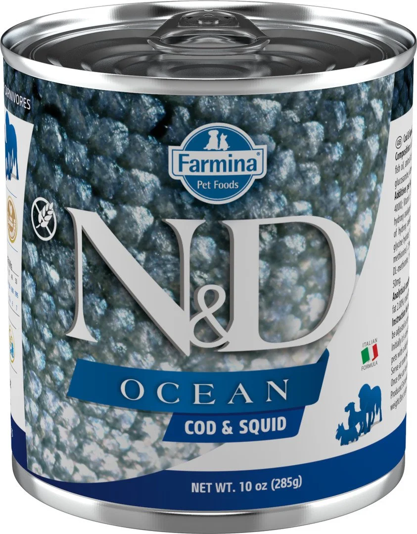N&D OCEAN DOG Adult Codfish & Squid 285g konzerva pre psy
