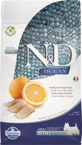 N&D OCEAN DOG Adult Mini Herring & Orange 800g granule pro psy