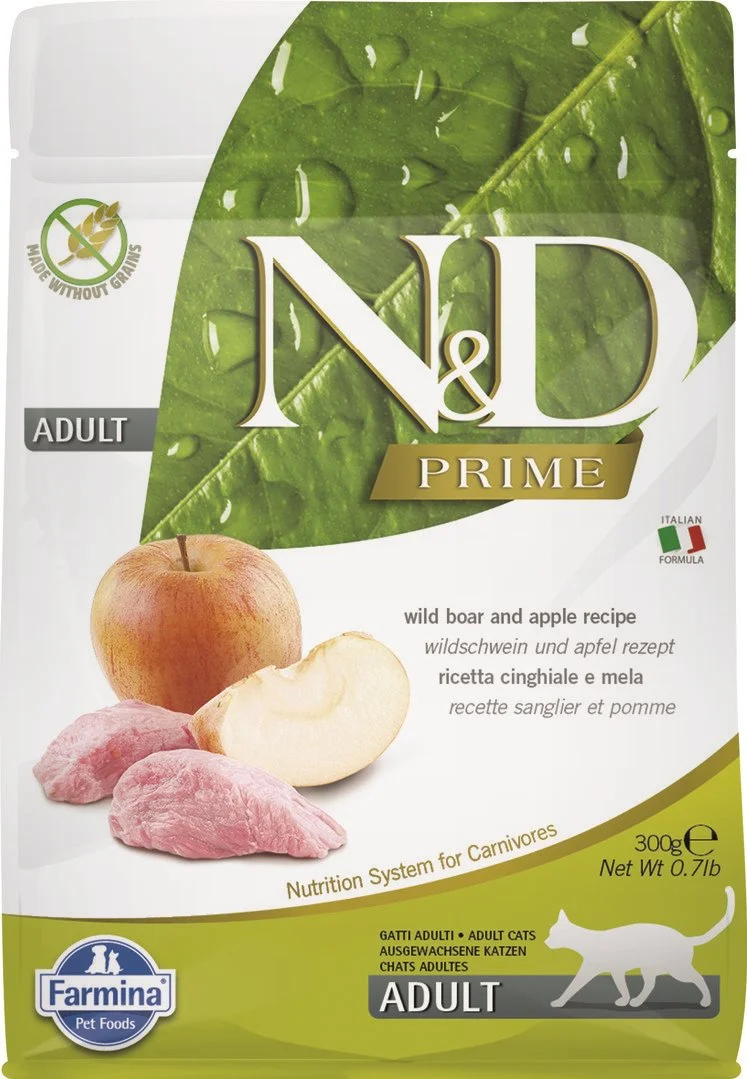 N&D PRIME CAT Adult Boar & Apple 300g granule pro kočky
