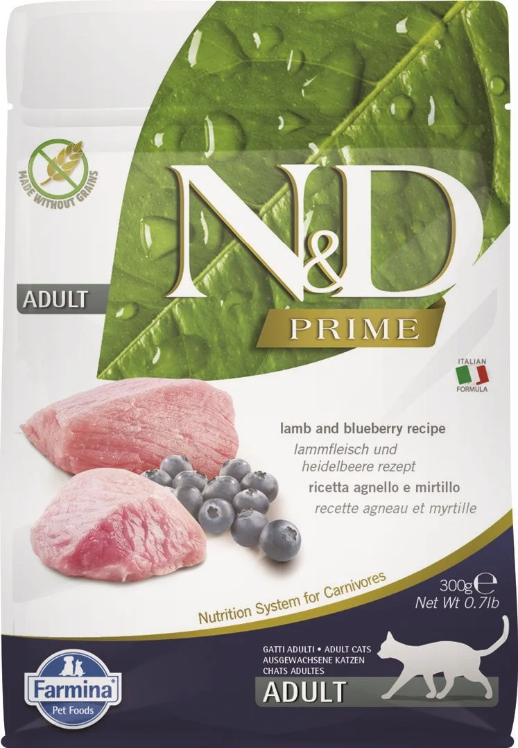 N&D PRIME CAT Adult Lamb & Blueberry 300g granule pro kočky