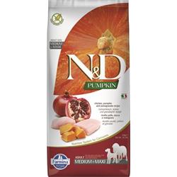 N&D PUMPKIN DOG Adult M/L Chicken & Pomegranate 12kg granule pre psov