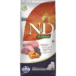 N&D PUMPKIN DOG Puppy M/L Lamb & Blueberry 12kg granule pro štěňata