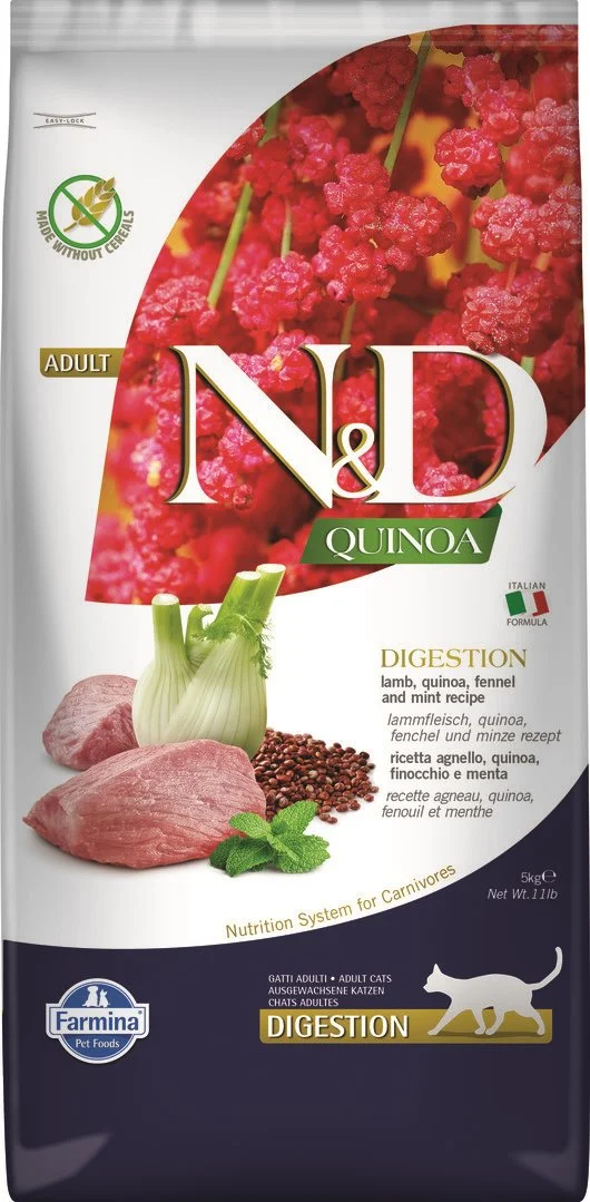 N&D QUINOA CAT Digestion Lamb & Fennel 5kg granule pre mačky