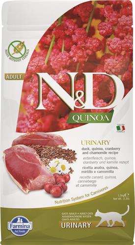 N&D QUINOA CAT Urinary Duck & Cranberry 1,5kg granule pre mačky