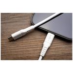 Nabíjací a dátový kábel FIXED Liquid Silicone s konektormi USB-C/USB-C a podporou PD, 1,2 m, USB 2.0, 60 W, biely
