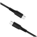 Nabíjací a dátový kábel FIXED Liquid Silicone s konektormi USB-C/USB-C a podporou PD, 1,2 m, USB 2.0, 60 W, čierny