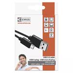Nabíjací/dátový kábel USB-A 2.0 / microUSB 2.0, 2 m, čierny