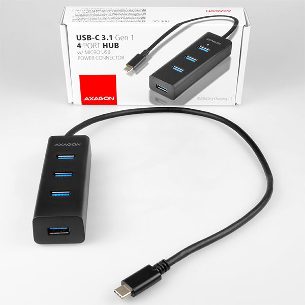 Nabíjací rozbočovač AXAGON HUE-S2C USB-C 4x USB3.0