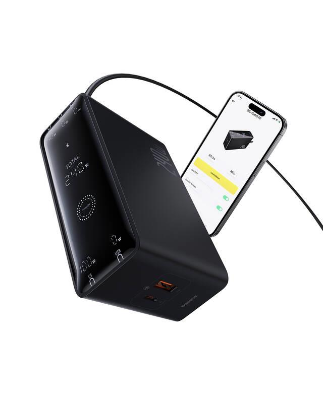 Nabíjacia stanica Baseus GaN Digital 240W 3xUSB-C, 1xUSB, 1xDC čierna