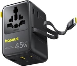 Nabíjacia stanica Baseus PicoGo AG11 45 W, 2x USB-C, 2x USB, 2x AC, čierna