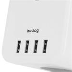 Nabíjacia stanica Huslog 12W 3x zásuvka , 4xUSB biela