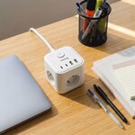Nabíjacia stanica Huslog 15 W, 3 zásuvky, 2x USB-C, 2x USB, biela