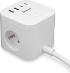 Nabíjacia stanica Huslog 15 W, 3 zásuvky, 2x USB-C, 2x USB, biela