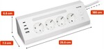 Nabíjacia stanica Huslog 15 W, 4 zásuvky, 2x USB-C, 2x USB, 1x biele LED svetlo