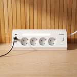 Nabíjacia stanica Huslog 15 W, 4 zásuvky, 2x USB-C, 2x USB, 1x biele LED svetlo