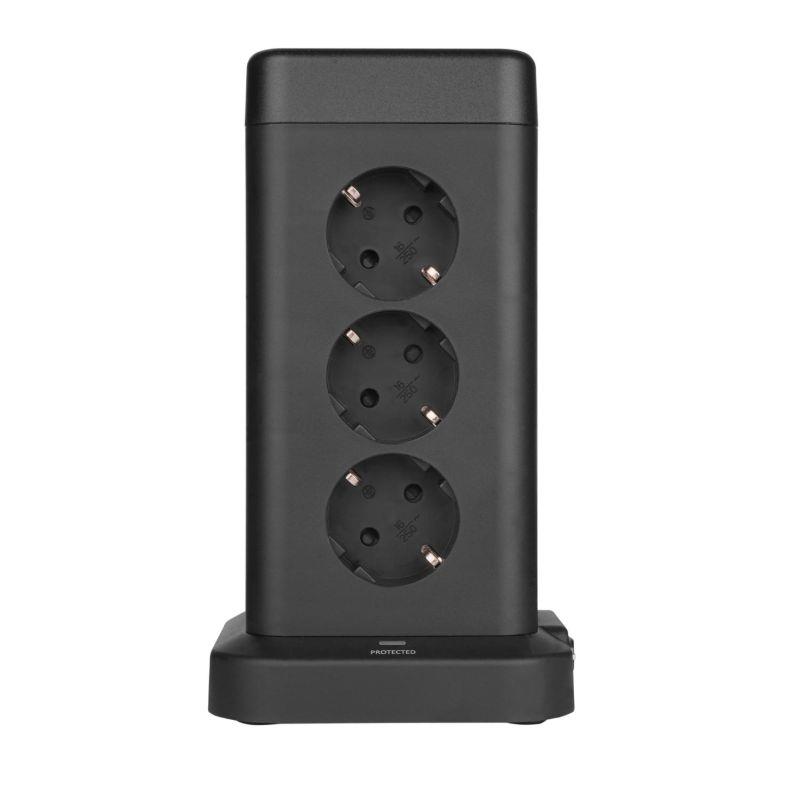 Nabíjacia stanica Huslog 15W 12xzásuvka, 2xUSB-C, 2xUSB čierna