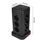 Nabíjacia stanica Huslog 15W 12xzásuvka, 2xUSB-C, 2xUSB čierna