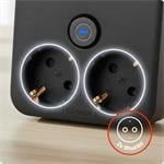 Nabíjacia stanica Huslog 15W 2xzásuvka, 2xUSB-C, 2xUSB, 1x držiak na telefón čierna