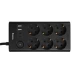 Nabíjacia stanica Huslog 15W 6xzásuvka, 2xUSB-C, 2xUSB čierna