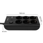 Nabíjacia stanica Huslog 15W 6xzásuvka, 2xUSB-C, 2xUSB čierna