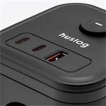 Nabíjacia stanica Huslog 20W 3xzásuvka, 2xUSB-C, 1xUSB čierna