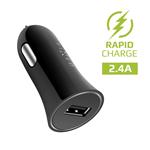 Nabíjačka do auta FIXED s výstupom USB a káblom USB/micro USB, 1 meter, 12 W, čierna