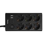 Nabíjecí stanice Huslog 15W 6xzásuvka, 2xUSB-C, 2xUSB černá
