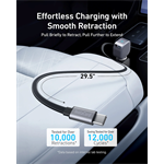 Nabíječka do auta Anker Nano 75W s navíjecím kabelem USB-C šedá