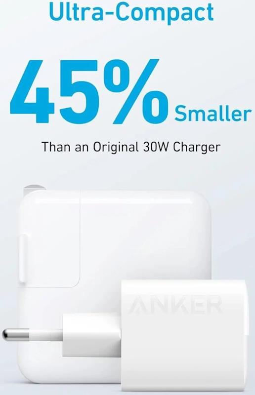 Nabíječka do sítě Anker 323 33W, 1xUSB-C, 1xUSB-A bílá
