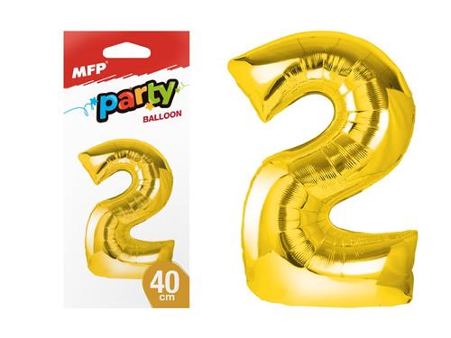 Nafukovací balón č. 2 z fólie 40 cm - zlatý