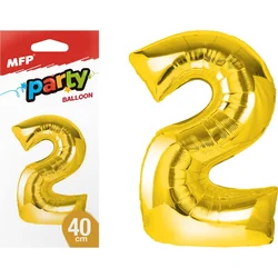 Nafukovací balón č. 2 z fólie 40 cm - zlatý