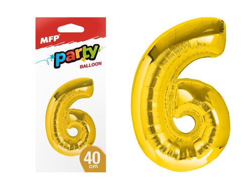 Nafukovací balón č. 6 z fólie 40 cm - zlatý