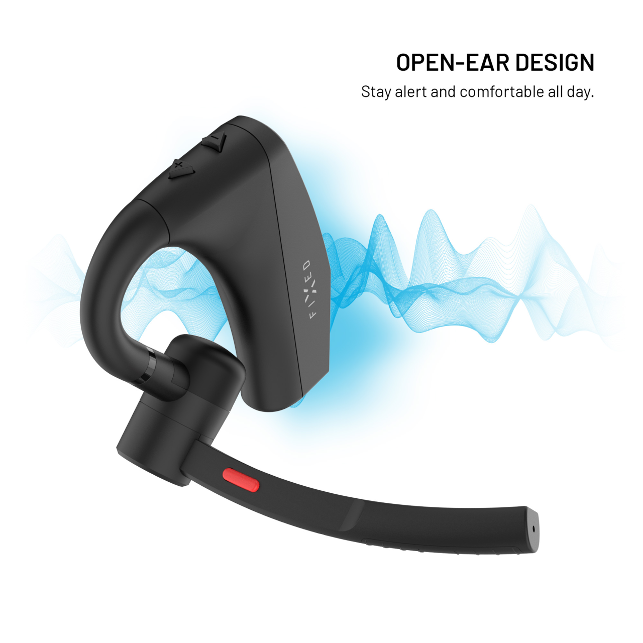 Náhlavná súprava Bluetooth FIXED Talk Pro s ENC a otvoreným dizajnom, čierna