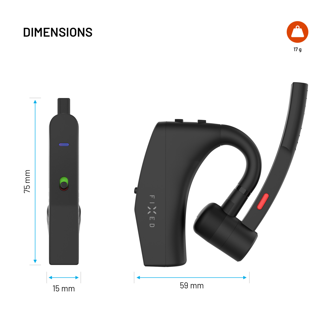 Náhlavná súprava Bluetooth FIXED Talk Pro s ENC a otvoreným dizajnom, čierna